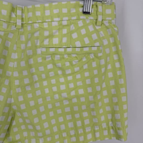 GAP Khaki Shorts Women size 6 Sunkissed Green Gingham 3.5 inseam - Picture 6 of 11